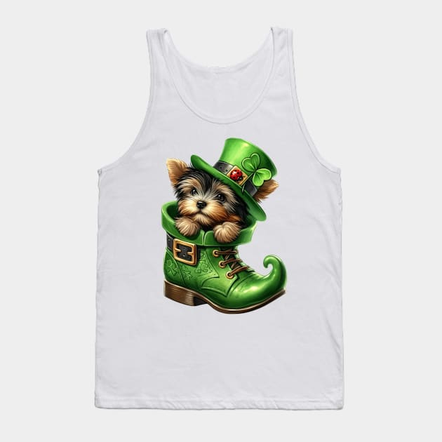 Yorkshire Terrier Dog Shoes For Patricks Day Tank Top by Chromatic Fusion Studio